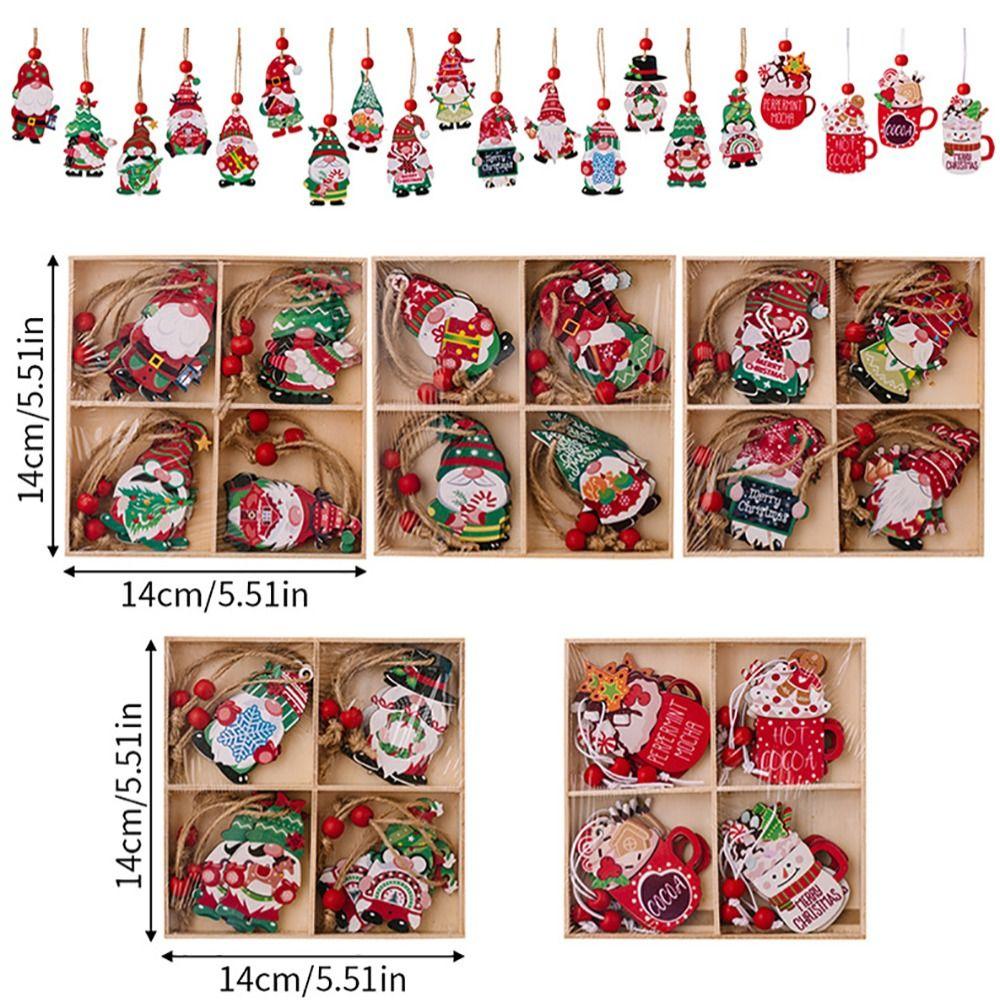 12 шт. рождественские подарки рождественские деревянные подвески деревянные веселые рождественские украшения рождество