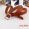 Color Simple Solid Metal Buckle Decor Women Waist Belt With No Punching Design