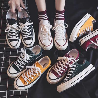 Копия низкой парусиновой обуви, женская летняя обувь Harajuku Street Shooting Retro Student Shoes Douyin Same Trendy Shoes