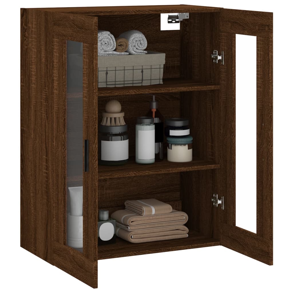 Wall Cabinet Brown Oak Effect 69.5 x 34 x 90 cm