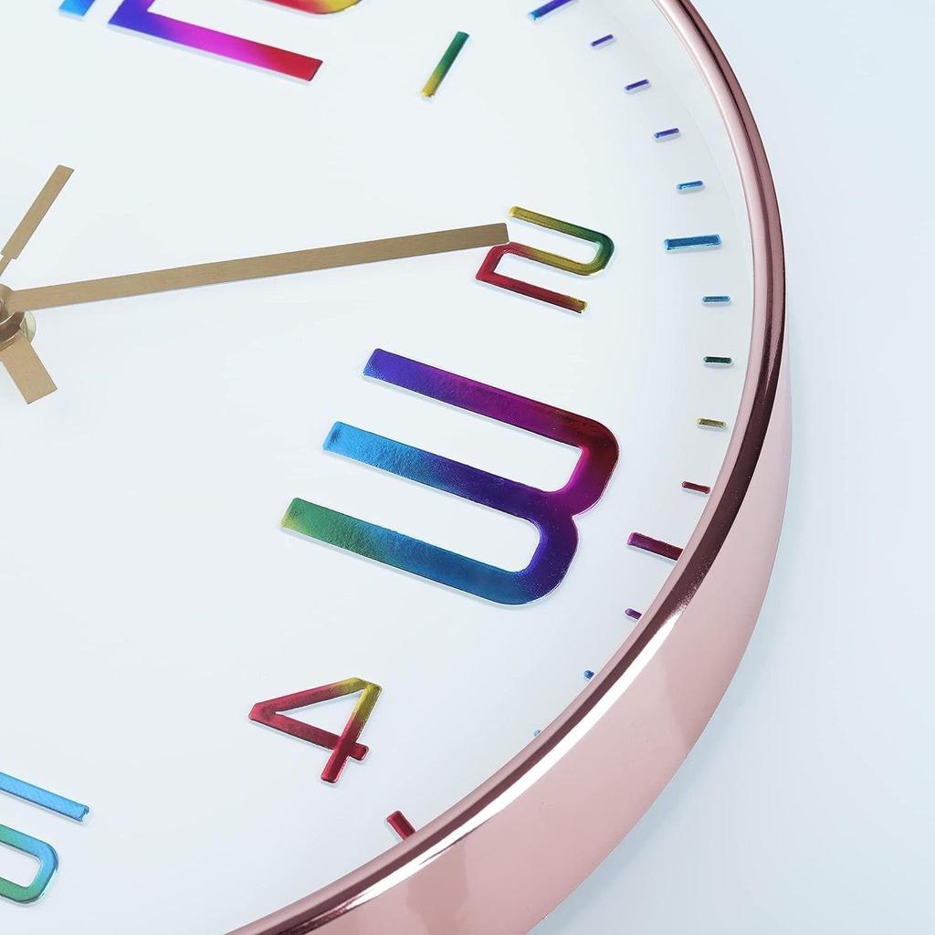 Настенные часы 12" Бесшумные Кварцевые Декоративные Новейшие Часы Бесшумные Классические Часы Работающие от Батарейки Круглые Легко Читаемые для Комнаты/Дома