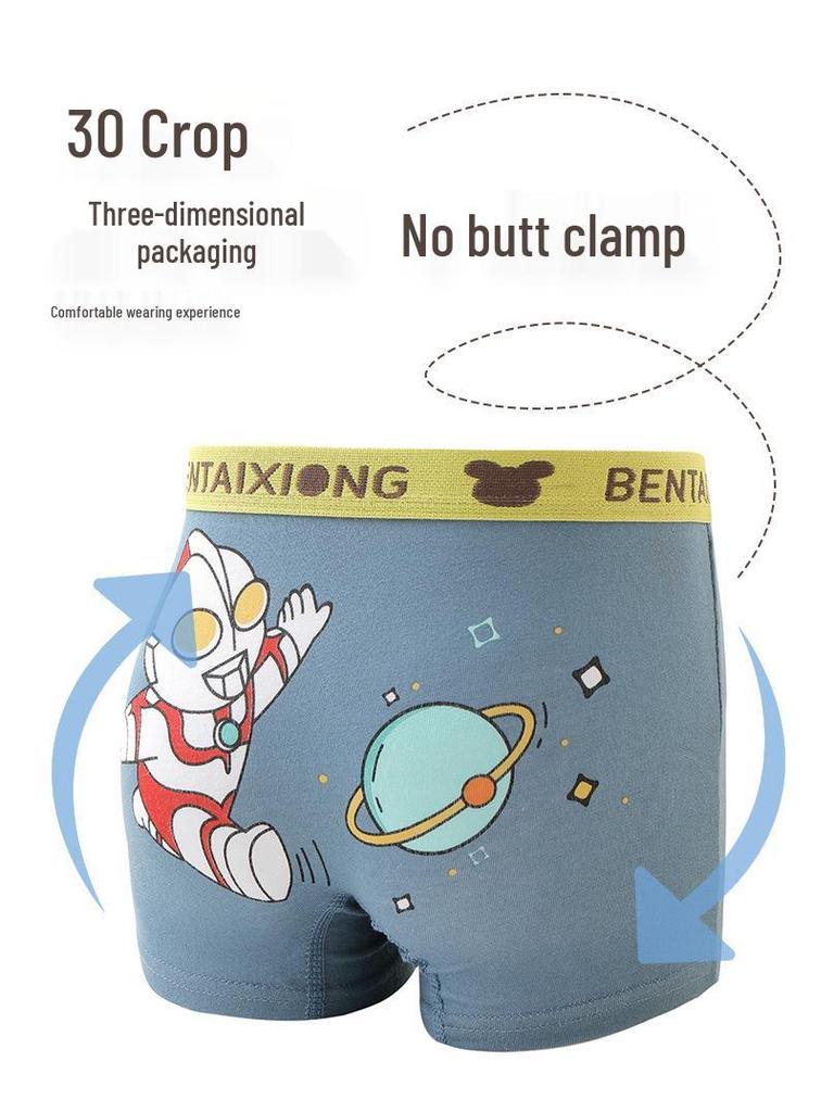 Мальчиковые боксеры из чистого хлопка с рисунком - Размеры S, M, L