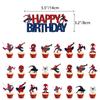 1 x Cartoon Spider-Man Themed Birthday Banner Set With Cake Toppers + Balloons