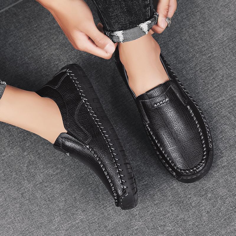 Мужские туфли из натуральной кожи в стиле ретро большого размера сверхлегкие ручной работы повседневные мужские ботильоны