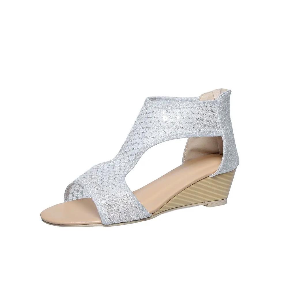 Модные туфли на танкетке для женщин 2024 года, удобные и дышащие женские римские сандалии, повседневные модные гладиаторские сандалии Zapatos