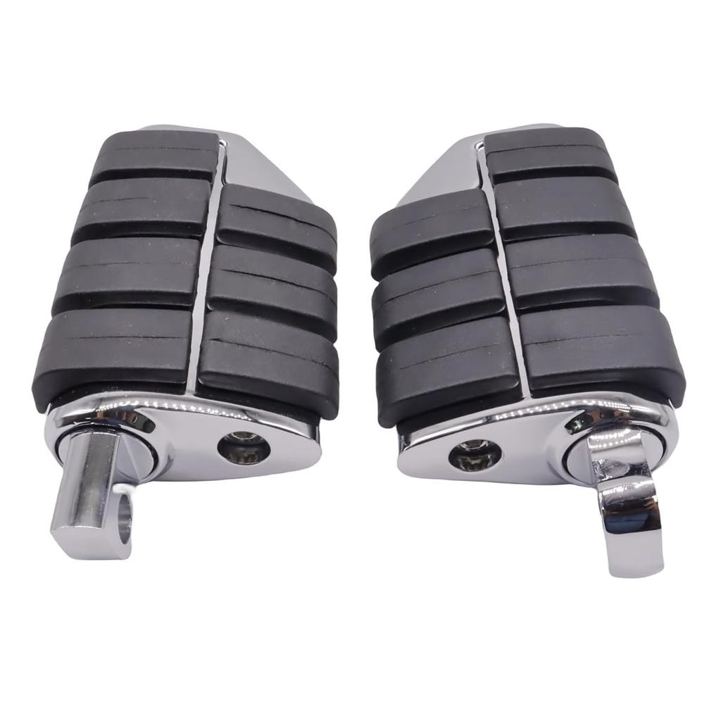 ZCJSZP 1 Pair Foot Peg Mount, Footrest, Foot Peg, Suitable for Softail Dyna, Sportster XL (Style 2 Silver)