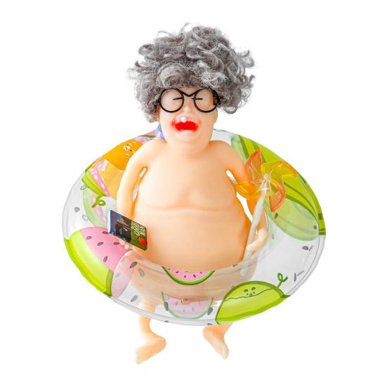 Stress Relief Doll Ornament Creative Squeeze Toy Bald Head Pinched Musical Ornament Home Desk Decor