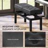 Piano Bench, Piano Stool, Faux Leather, Adjustable Double Seat, Storage, Black
