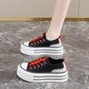 Chunky Platform Sneakers for Women Low Top Canvas Shoes Summer Breathable Canvas Sneakers Women's Comfortable Slip on Casual Tennis Walking Shoes