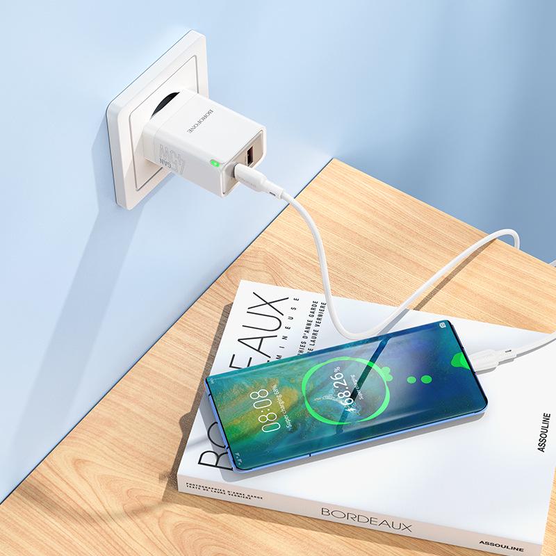 BOROFONE BN16 Быстрое зарядное устройство с двумя портами 45 Вт (EU Plug) - Новая модель
