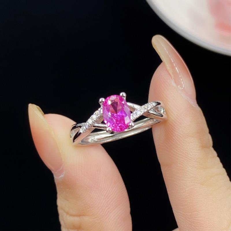 BELLA BOX Голубиное яйцо, красный корунд, имитация изумруда, сапфир, простой крест, закрученная линия, темперамент, нежное открытое кольцо для женщин