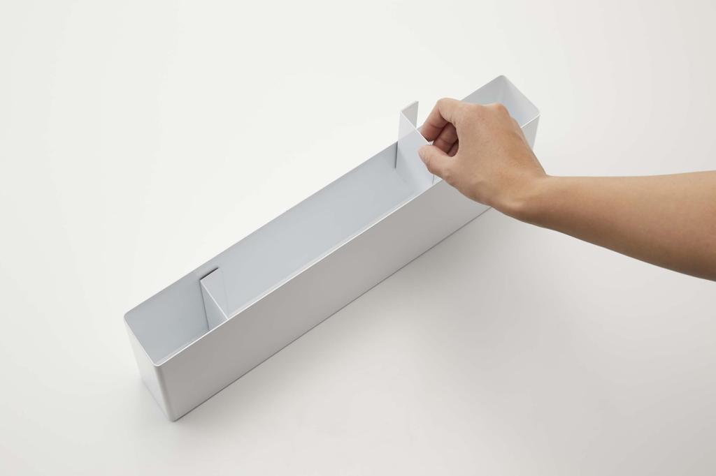 Yamazaki Jitsugyo 4924 Широкая полка с разделителем под передвижной мойкой на 4 предмета, белая, прибл.. 40X5.7X12.2см, Башня, Разделители,