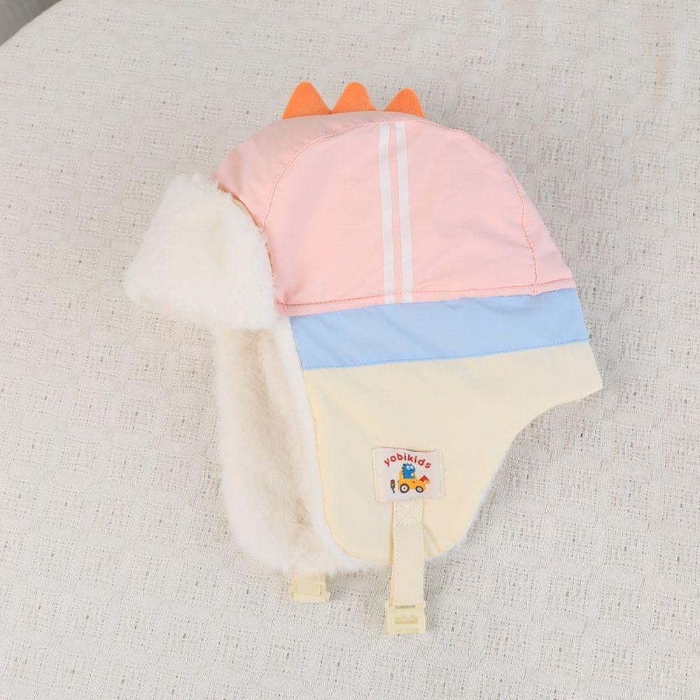 Polyester Cartoon Trapper Hat Ear Protection Kids Earflap Hat Dinosaur Winter Hat Cold Weather