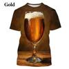 Классическая пивная футболка с 3D-принтом, мужские футболки с малиновым узором, летние топы Harajuku с круглым вырезом, свободные футболки с короткими рукавами