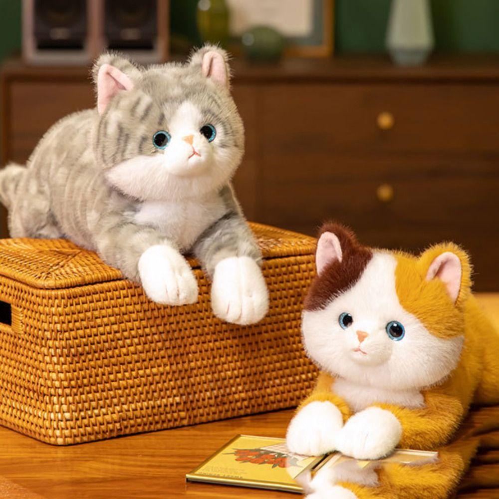 Cuddly Lifelike Cat Doll Lovely Simulation Stuffed Cat  Desktop Decoration