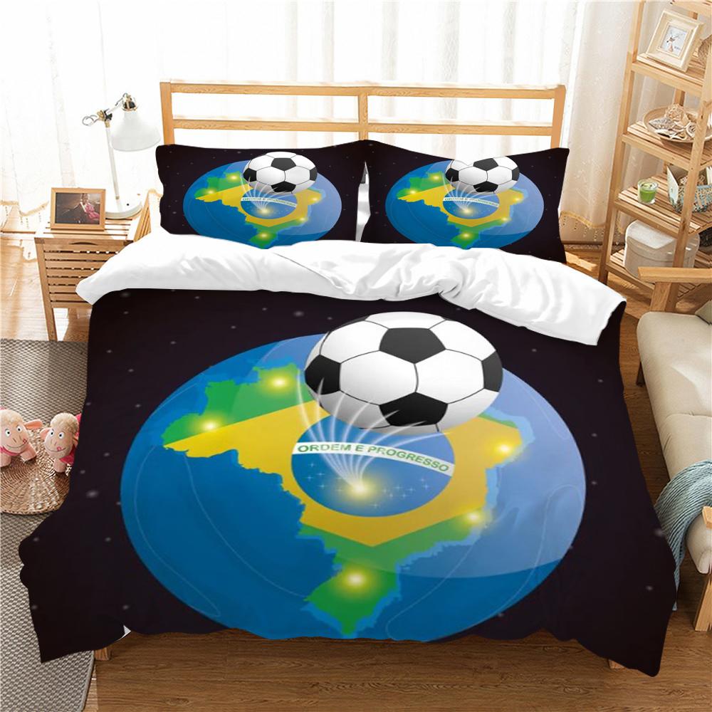 Домашнее постельное белье с 3D футбольным принтом, одеяло, пододеяльник, комплект постельного белья, пододеяльники, детский постельный костюм для мальчиков, удобный