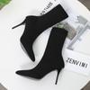 Sexy Sock Boots Knitting Stretch Boots High Heels for Women Fashion Shoes Spring Autumn Ankle Boots Female
