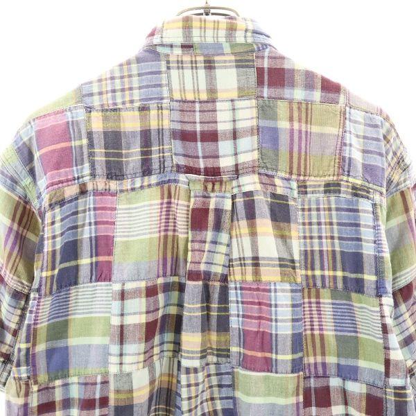 EDDIE BAUER 90-е годы Черный ярлык Футболка с коротким рукавом M Фиолетовый x Синий x Зеленый Мужская Б/У