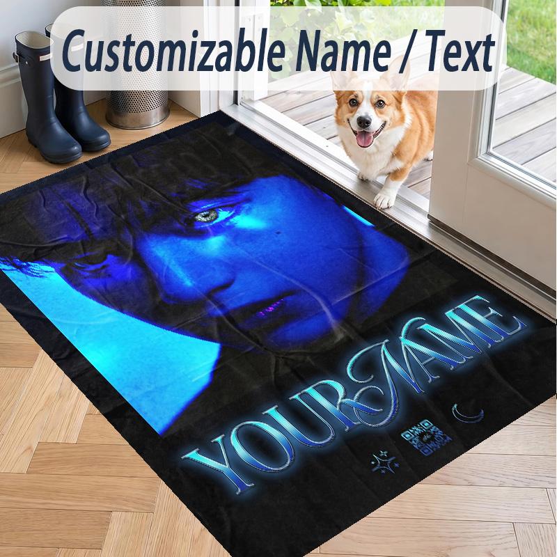 Custom Text BTS Pattern Floor Rug Soft Indoor Carpet Mat Living Room Bedroom