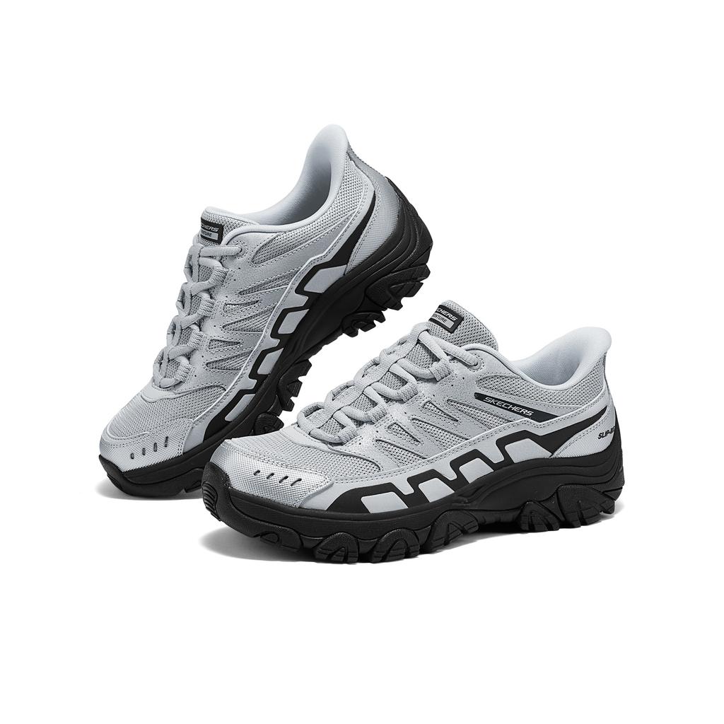 Skechers Женские универсальные удобные походные кроссовки-слипоны для кемпинга, низкие, для альпинизма, ходьбы, женские кроссовки, серый, черный 180334-LTGY