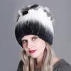 Winter Premium Rabbit Fur Beanie Hats Genuine Rabbit Fur Caps Women Winter Fur Rex Rabbit Knitted Hats Warm Beanie Caps