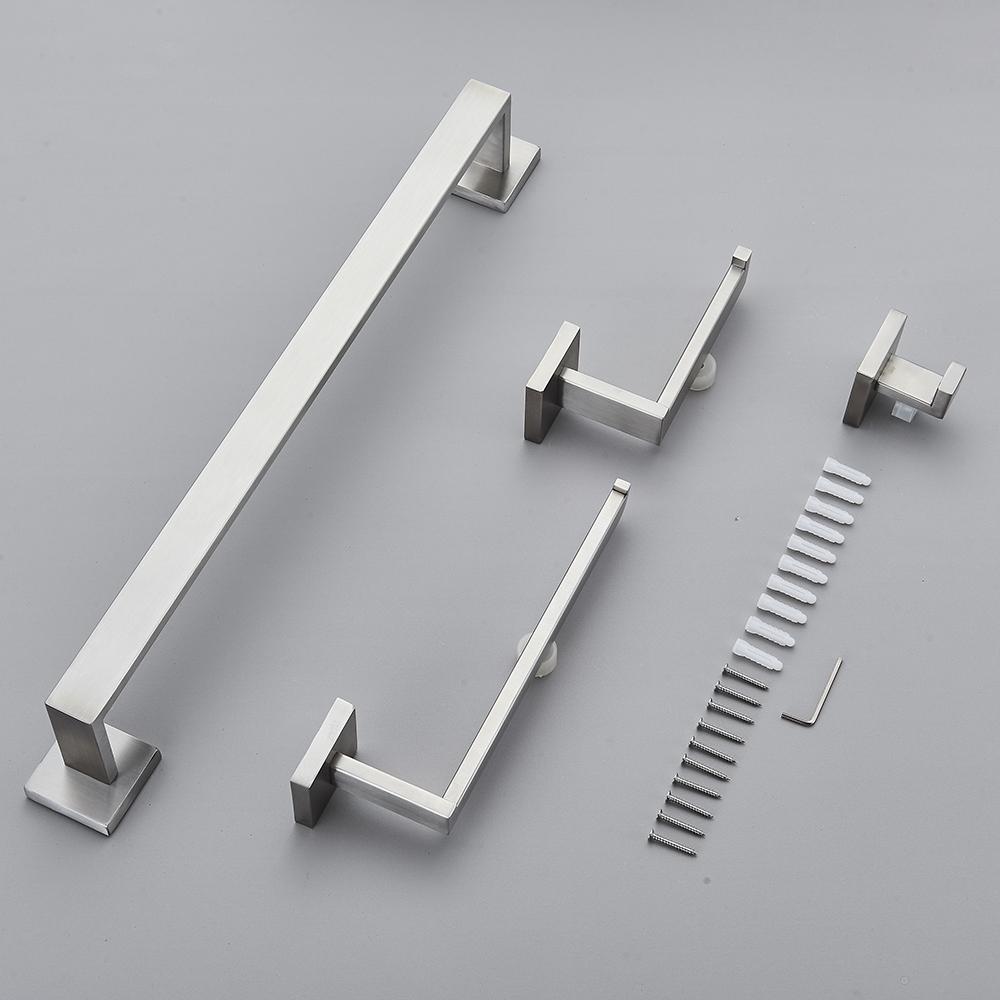 Stainless Steel Bathroom Accessories Set Brushed Nickel Towel Bar Robe Hook Toilet Paper Holder Towel Ring Bathroom Accessory