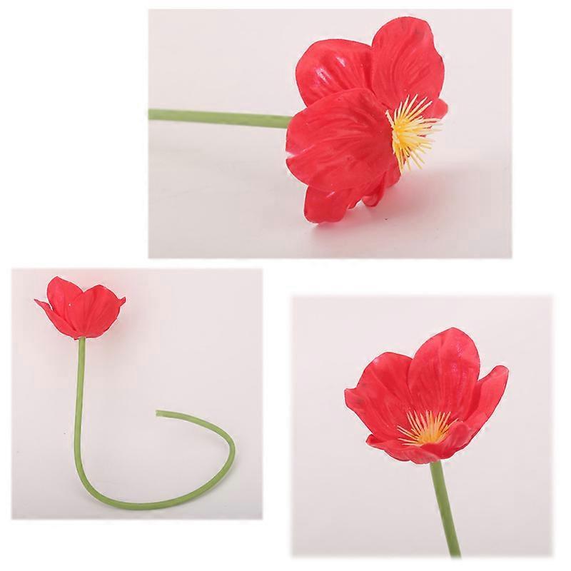 Artificial Orange Poppy Flowers-Fake Flower Decorative Flower Real Touch Poppies Fake Flowers for Wedding Party