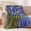 1PC Lotus Leaf Pattern Print Blanket Warm Soft and Comfortable Home Travel Blanket Sofa Bedding Cover Blankets Gift for Friends