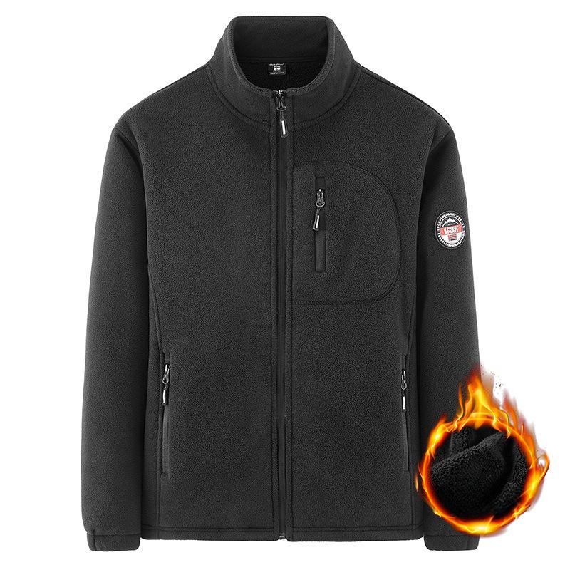 Куртка из плюшевого флиса для мужчин, осень и зима, новый спортивный мужской кардиган из овечьего бархата, модный мужской стиль