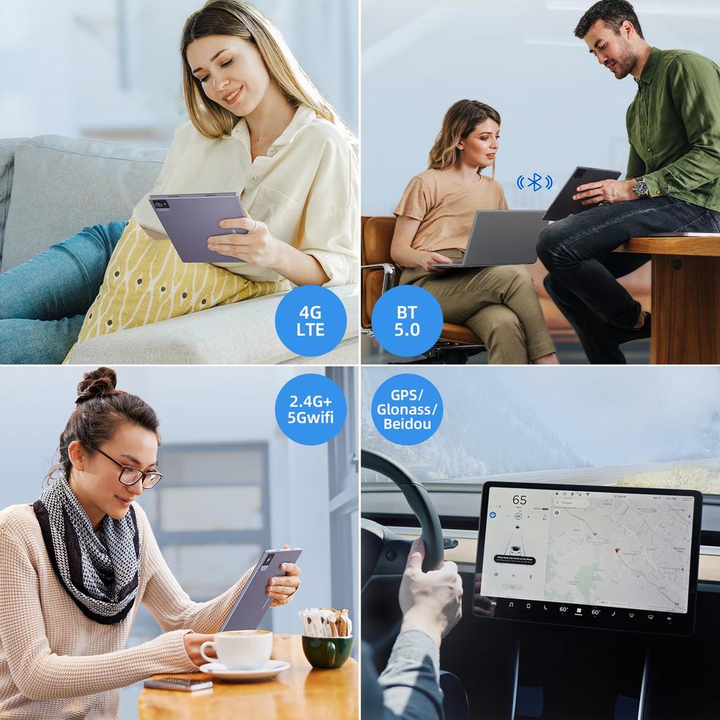 Планшет Android 13 VETOO V10 T616 8 12 ГБ 128 ГБ 1 ТБ Widevine L1 FHD IPS 4G LTE Face Split Wireless Защита от детей 10,5 дюйма, Pro, Core, (6+6 Виртуальный)