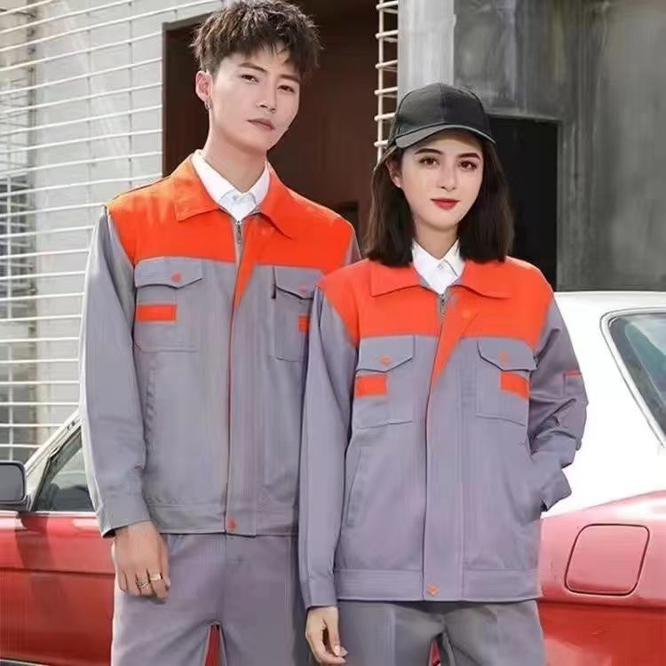 Мужская прочная рабочая одежда с цветными блоками: Защитный верх с длинным рукавом для сварки и авторемонта