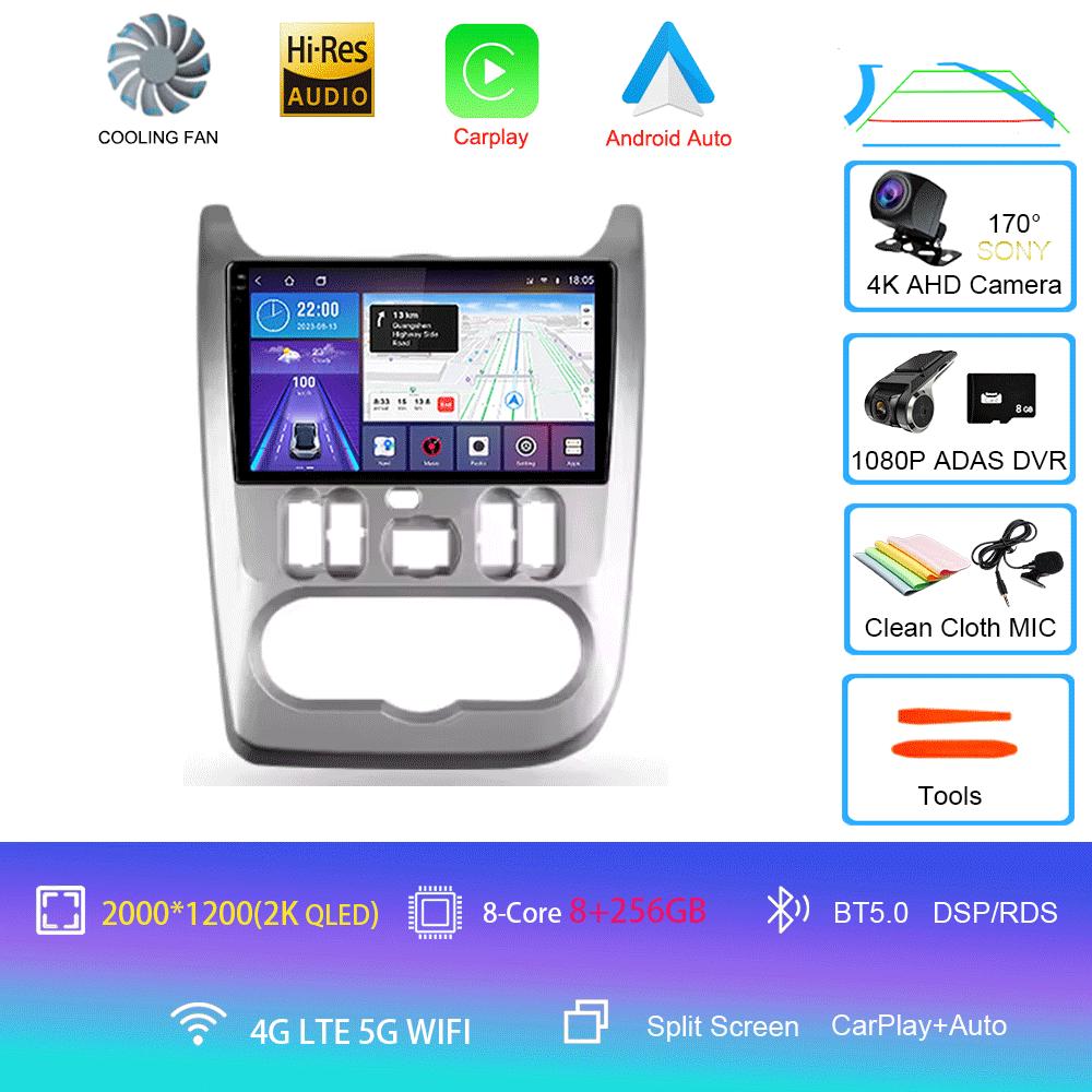 Android 14 для Renault Logan Sandero для Dacia Duster 2009 - 2017 Автомобильный мультимедиа Навигация стерео Нет 2din 2 din