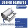 Dianrui 2PCS 2" Butt Joint Stainless Steel Clamp Band,2" Universal Widening Clamp Fit for Exhaust System