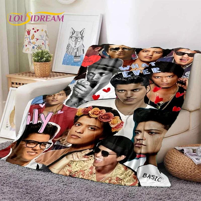 Bruno Mars 3D Singer Star Soft Flannel Blanket for Beds Bedroom Sofa Picnic,Throw Blanket for Cover Outdoors Leisure Nap Gift