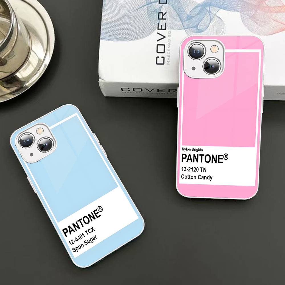 Закаленное стекло Pantone Candy Color для iPhone 14 13 12 11 Pro Mini XS MAX 14Plus X XS XR Fundas
