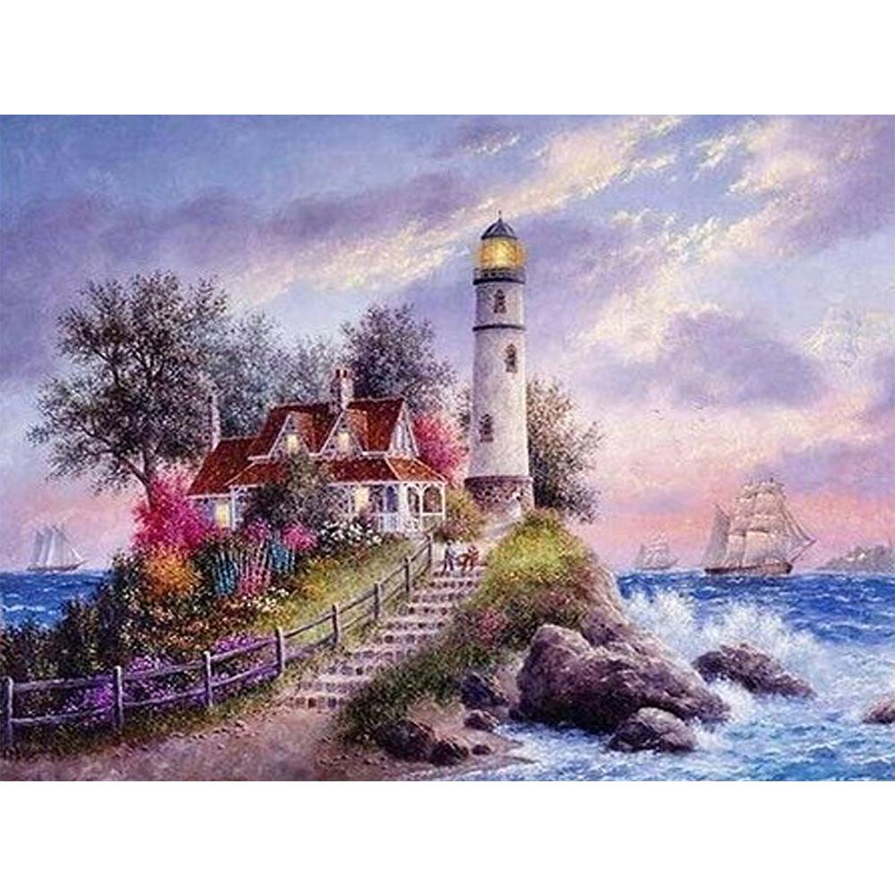 5D алмазная живопись Diy морской пейзаж здание серии полный алмаз ручной работы Алмазная вышивка мозаика узор украшение дома подарок