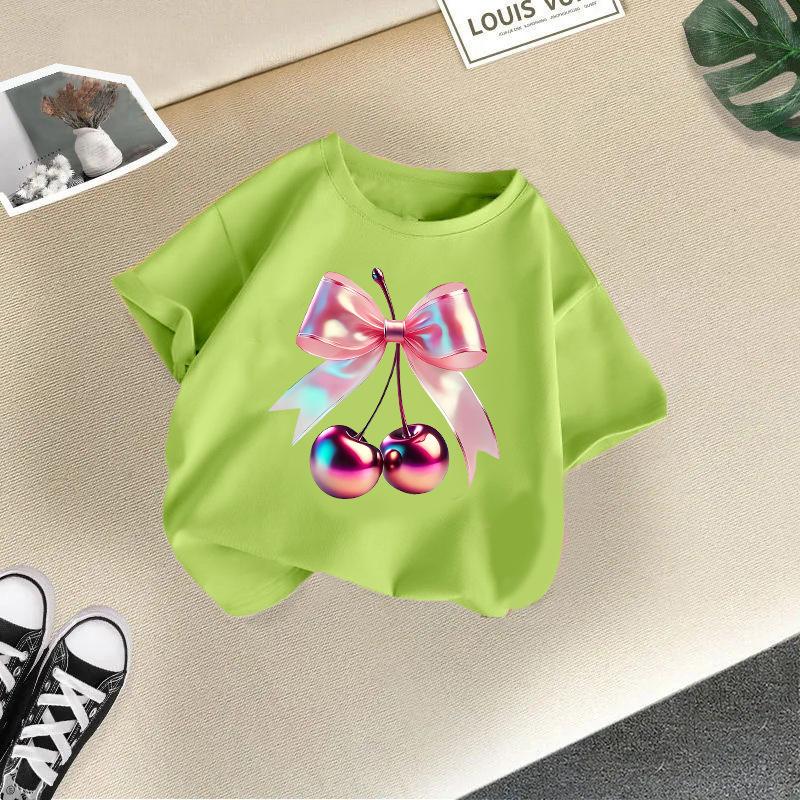 Children's Casual Short-sleeved T-shirt - Summer Girl's Cute Cherry T-shirt