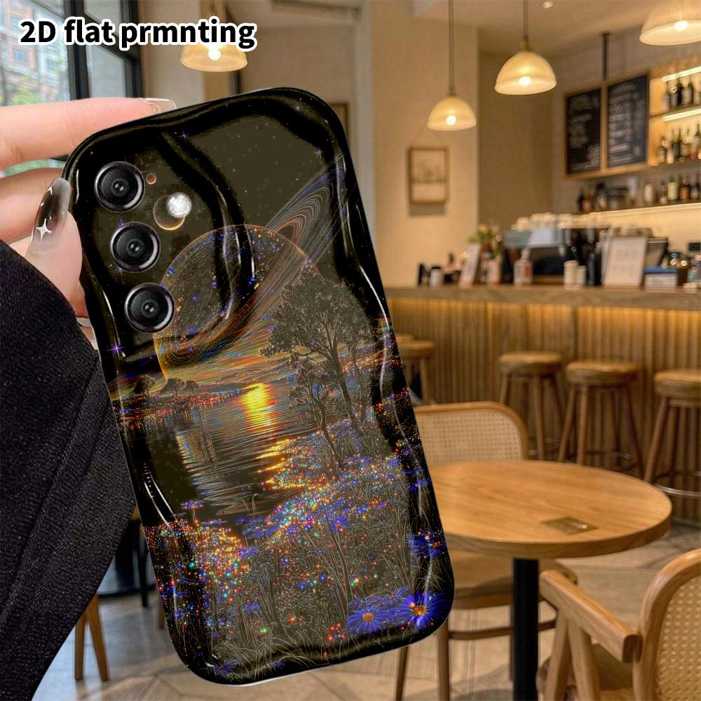 Phone Case: 2D Flat Samsung Galaxy A34 A35 M05 M06 S20 S22 S21 FE Plus 5G Protective Case, Universe Lakeside, Christmas and Halloween Gifts