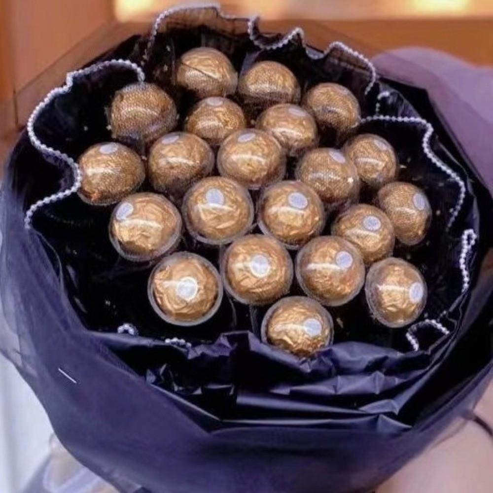 100 шт. Прозрачная коробка-цветок для шоколада DIY Ручная работа Пластиковая упаковка для букета из шоколада Практичный держатель для шоколадных шариков