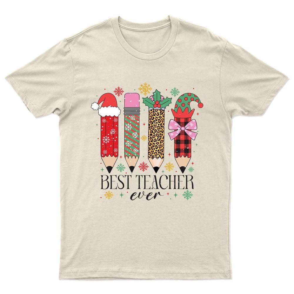 Christmas Teacher Pencils Holiday TShirt Unisex Gift Retro Funny Unisexs