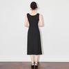 French Square Neck Sleeveless Dress - Elegant, Waist-Defined Long Skirt for Women, Summer Style