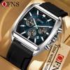 OFNS Business Sports Luxury Multifunctional Chronograph Quartz Watch for Men Waterproof Luminous Strap Casual Male Wristwatch