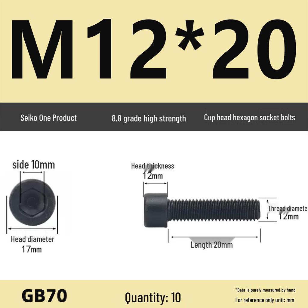 8.8 High-Strength Socket Head Cap Screw Bolt (M4-M16)