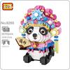 LOZ 9265 Animal World Beijing Opera Panda China Crown Fan DIY Mini Diamond Blocks Bricks Building Toy for Children Gift No Box