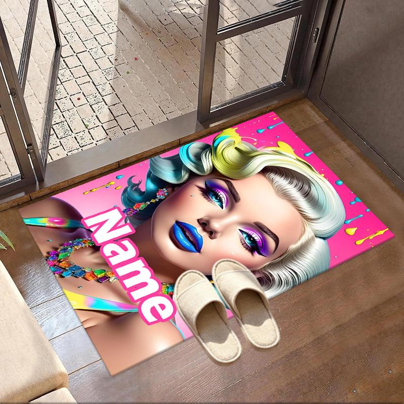 Custom Name Personalized Marilyn Monroe Print Carpet, Versatile Home Decor Rug, for Playroom, Apartment, Balcony, Entryway, Hallway Gift