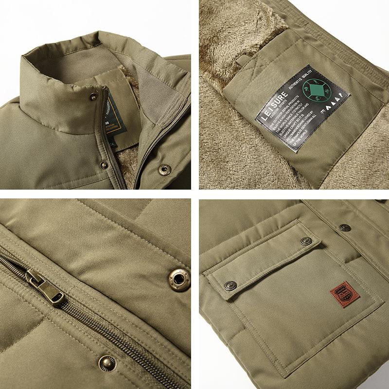 Зимняя куртка без рукавов, теплая мужская повседневная верхняя одежда, жилет большого размера с множеством карманов