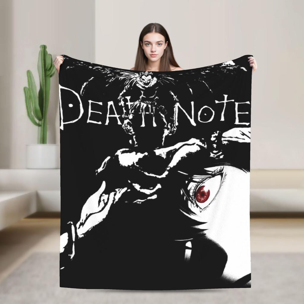 Уютное одеяло с принтом из аниме/мультфильма Смертельный тетрадь (Death Notes) Товары для дома Постельное белье Декоративное плед Очень мягкий велюр Для путешествий