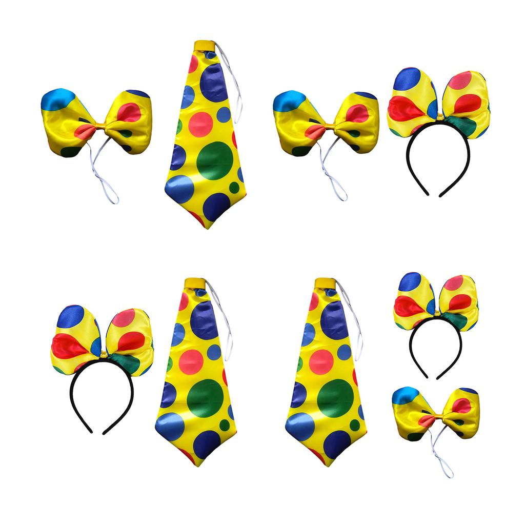 Amusement Park Clown Bow Tie/Necktie/Hairband Universal Men Circus Vintage Show Style Adult Cosplay Party Accessories