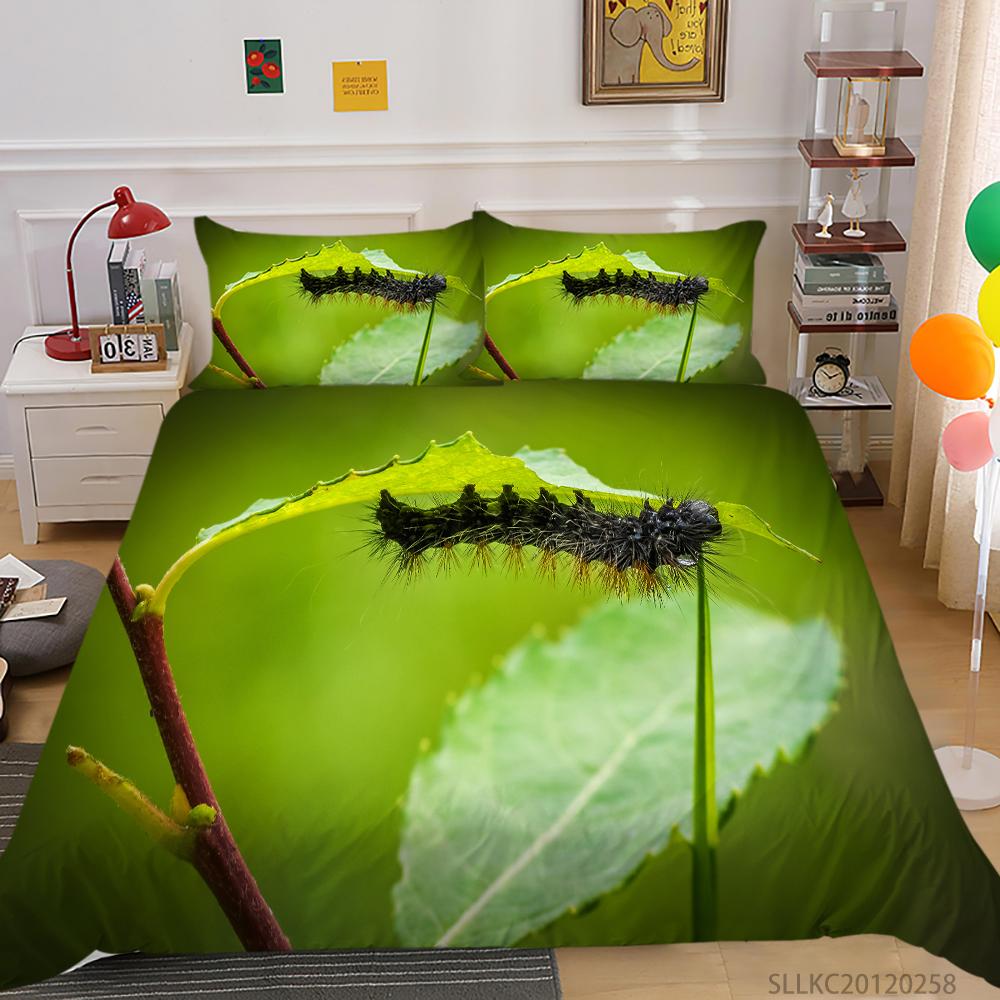 Hot Sell Caterpillar Home Textiles Luxury Bedding Cover Suit Washed Breathable Quilt Cover High Quality Teen Children Highly Duvet Cover