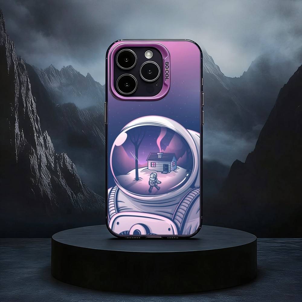 Мультяшный Астронавт Милый Чехол Для Телефона Для iPhone17,16,15,14,13,12,11 Plus,Pro Max Черный Конфетный серебристый чехол для телефона